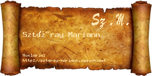 Sztáray Mariann névjegykártya